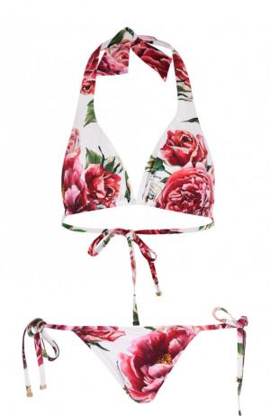 Раздельный купальник с цветочным принтом Dolce & Gabbana. Цвет: разноцветный