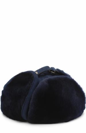 Меховая шапка-ушанка Billionaire. Цвет: темно-синий