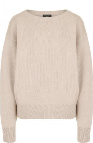 Однотонный кашемировый пуловер с круглым вырезом Rag&Bone. Цвет: бежевый