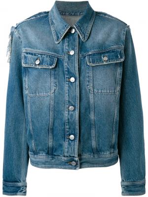 Классическая джинсовая куртка Mm6 Maison Margiela. Цвет: синий