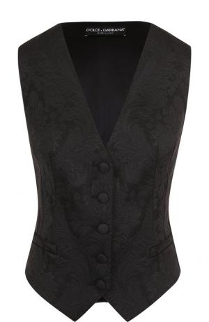 Приталенный жилет на пуговицах Dolce & Gabbana. Цвет: черный