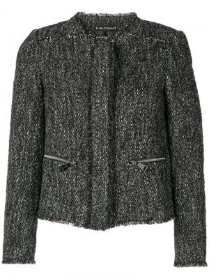 Твидовый пиджак с карманами на молнии Luisa Cerano. Цвет: чёрный