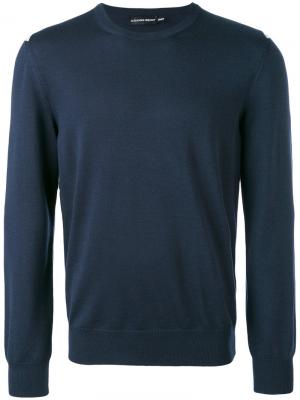 Трикотажный свитер Alexander McQueen. Цвет: синий