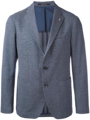 Фактурный пиджак Tagliatore. Цвет: синий