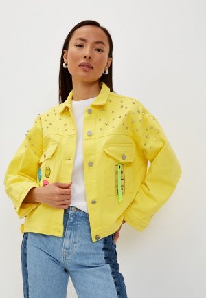 Куртка джинсовая Lakressi. Цвет: желтый