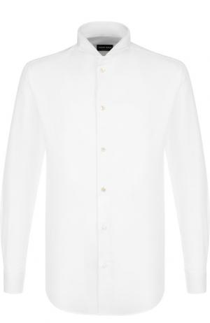Хлопковая сорочка под смокинг Giorgio Armani. Цвет: белый