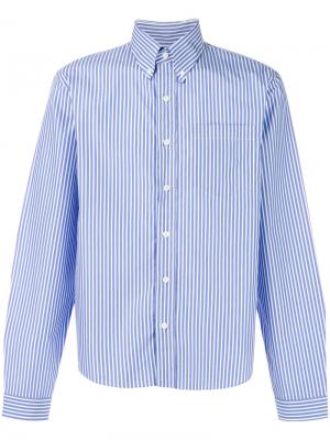 Приталенная полосатая рубашка Prada. Цвет: синий