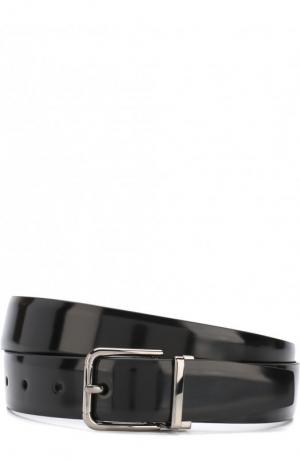 Кожаный ремень с металлической пряжкой Dolce & Gabbana. Цвет: черный