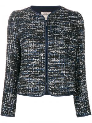 Твидовый пиджак на молнии Armani Collezioni. Цвет: синий