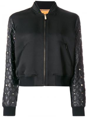 Куртка-бомбер со стегаными рукавами Versace. Цвет: чёрный