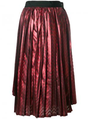 Асимметричная плиссированная юбка Comme Des Garçons Noir Kei Ninomiya. Цвет: красный