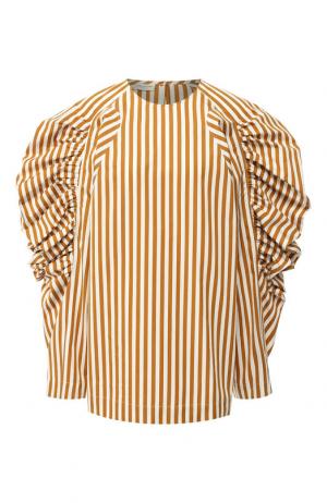 Хлопковая блуза с объемными рукавами Dries Van Noten. Цвет: бежевый