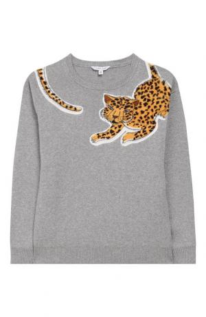 Пуловер из смеси хлопка и кашемира с аппликацией Marc Jacobs. Цвет: серый