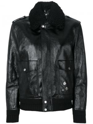 Куртка с воротником из овчины Saint Laurent. Цвет: чёрный