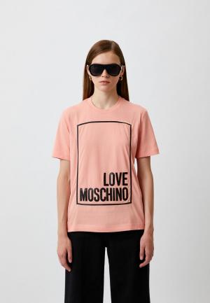 Футболка Love Moschino. Цвет: розовый