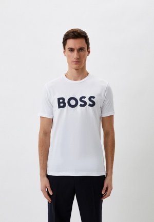 Футболка Boss. Цвет: белый
