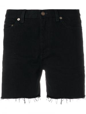 Джинсовые шорты мешковатого кроя Saint Laurent. Цвет: чёрный