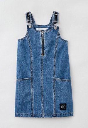 Сарафан Calvin Klein Jeans. Цвет: голубой