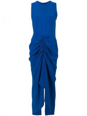 Вечернее платье с дизайном со сборкой Joseph. Цвет: синий