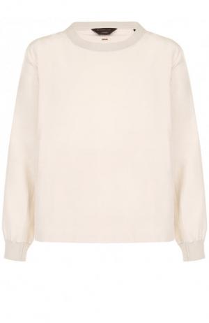 Рубашка из смеси хлопка и шелка Zegna Couture. Цвет: кремовый