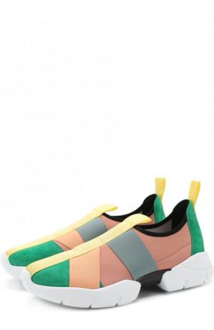 Комбинированные кроссовки с эластичными лентами Emilio Pucci. Цвет: разноцветный