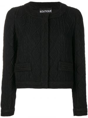 Укороченный фактурный пиджак Boutique Moschino. Цвет: чёрный