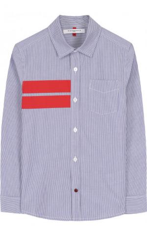 Хлопковая рубашка с контрастной отделкой Givenchy. Цвет: красный