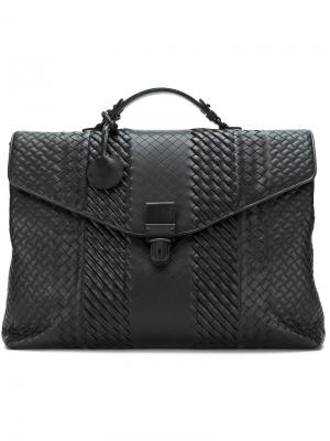 Плетёный портфель Bottega Veneta. Цвет: чёрный