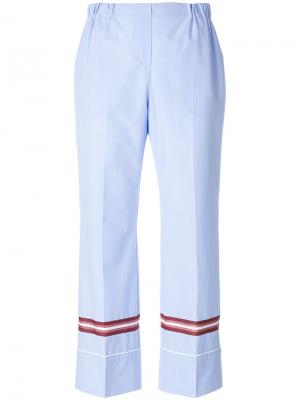 Укороченные брюки в пижамном стиле Nº21. Цвет: синий