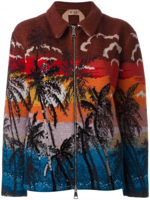 Куртка-бомбер с принтом пальм Nº21. Цвет: многоцветный