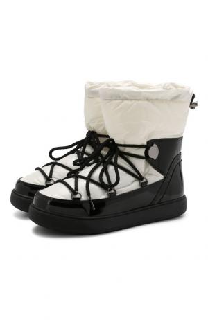 Утепленные ботинки Ynnaf на шнуровке Moncler. Цвет: черно-белый