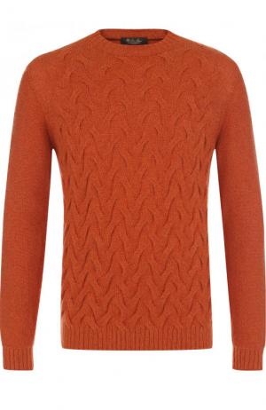 Кашемировый свитер фактурной вязки Loro Piana. Цвет: оранжевый