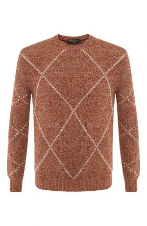 Кашемировый свитер с принтом Loro Piana. Цвет: коричневый