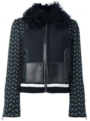 Куртка-бомбер с воротником из овчины Versace. Цвет: чёрный