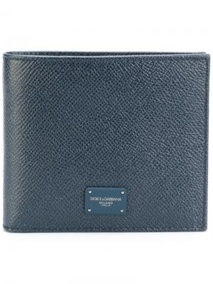 Классический бумажник Dolce & Gabbana. Цвет: синий