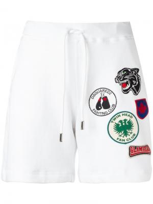 Спортивные шорты с нашивками Dsquared2. Цвет: белый
