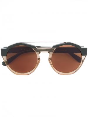 Круглые солнцезащитные очки Marni Driver Eyewear. Цвет: зелёный
