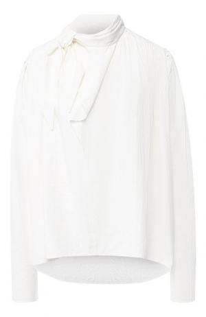 Однотонная блуза с воротником аскот Isabel Marant. Цвет: белый