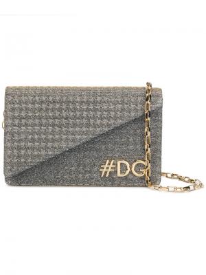 Сумка через плечо Hashtag с логотипом Dolce & Gabbana. Цвет: металлический