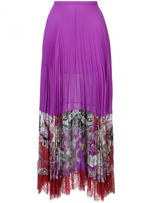 Плиссированная юбка Roberto Cavalli. Цвет: розовый и фиолетовый