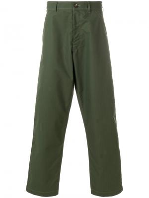 Checked wide-leg trousers Comme Des Garçons Shirt. Цвет: зелёный