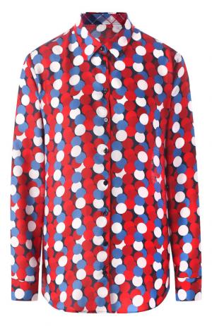 Блуза из смеси хлопка и шелка с принтом Van Laack. Цвет: разноцветный