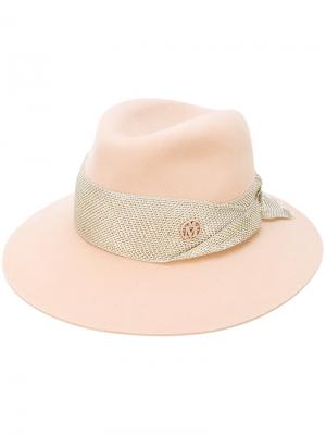 Шляпа с лентой Maison Michel. Цвет: телесный
