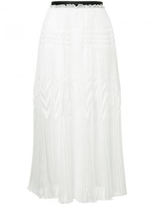Плиссированная юбка с высокой талией Aula. Цвет: белый