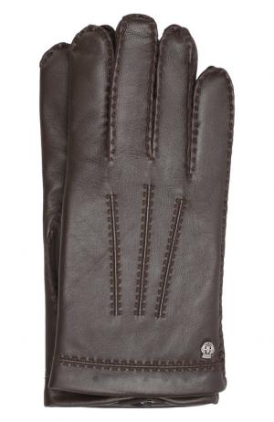 Кожаные перчатки Roeckl. Цвет: темно-коричневый
