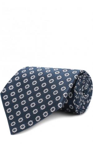 Шелковый галстук с узором Z Zegna. Цвет: бирюзовый