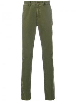 Классические брюки-чинос Aspesi. Цвет: зелёный