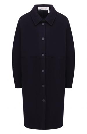 Однотонное шерстяное пальто See by Chloé. Цвет: синий