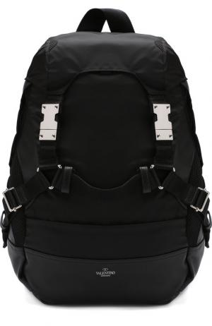 Текстильный рюкзак  Garavani Bounce Valentino. Цвет: черный