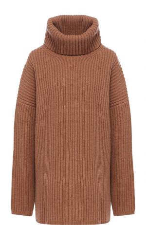 Шерстяной пуловер свободного кроя с высоким воротником Acne Studios. Цвет: темно-бежевый